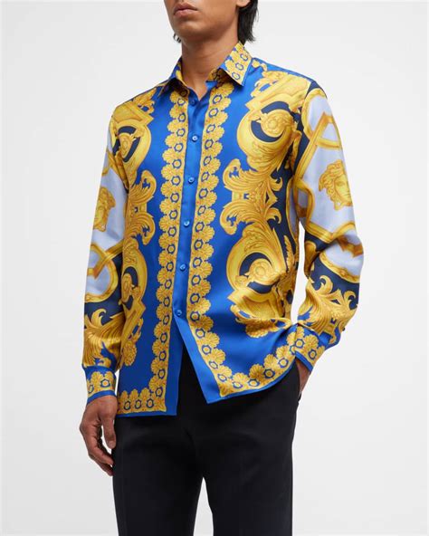 chemise soie versace|Versace Shirts for Men .